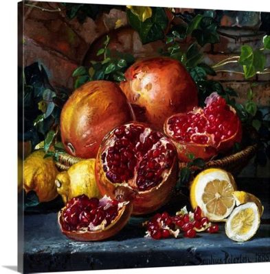  Still Life With Pomegranates and Lemons - En Explosiv Färgfest och Surrealistisk Dröm